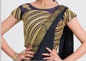 Navy Blue Lycra Ready To Wear Saree