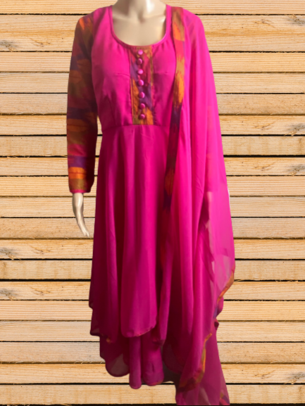 Pink Dhaka gown