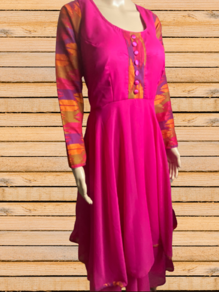 Pink Dhaka gown