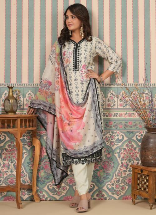 Digital Printed Muslin Readymade Salwar Suit